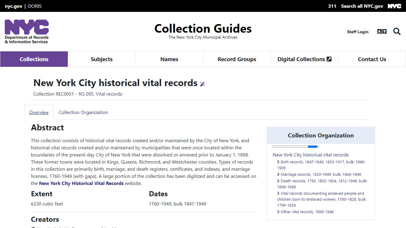 New York City historical vital records